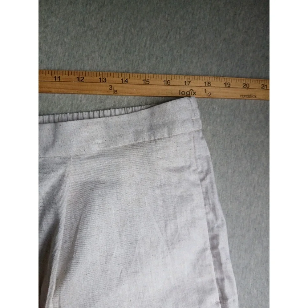 Banana Republic Pants Large Linen Flax Blend Super Wide Leg Pleated New